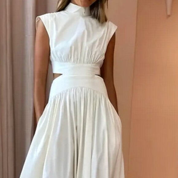 Paula Bean Jeans Dresses & Skirts - NEW White Maxi Dress with Pockets & Back cut out